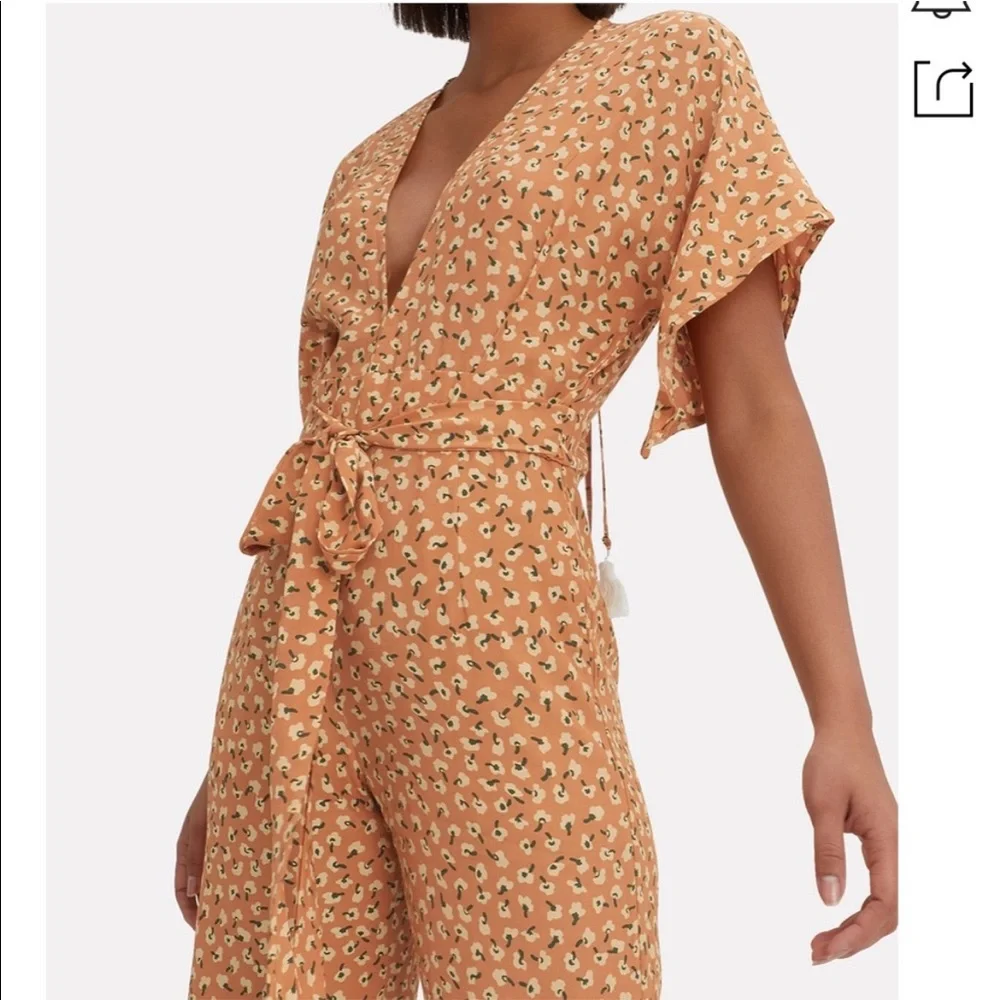 Faithfull The Brand Cedric Jumpsuit Vintage Bloom Peach Floral Women’s Large 8 - Picture 4 of 17